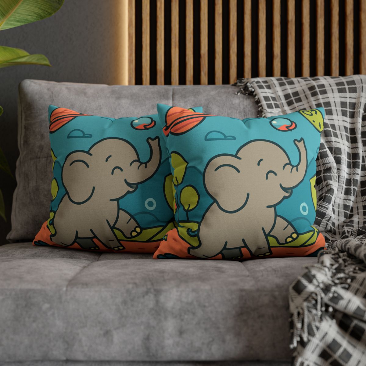 Astro Safari Elephant trendy patterned pillow cases