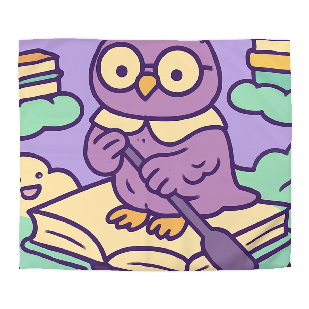 Cloud Library Owl Boat designer printed duvets