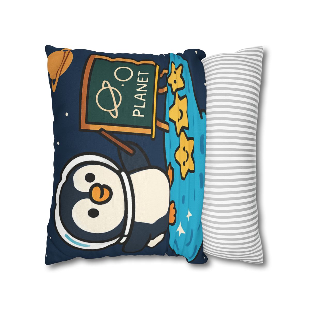 Comet Classroom With Captain Penguin personalized pillow covers