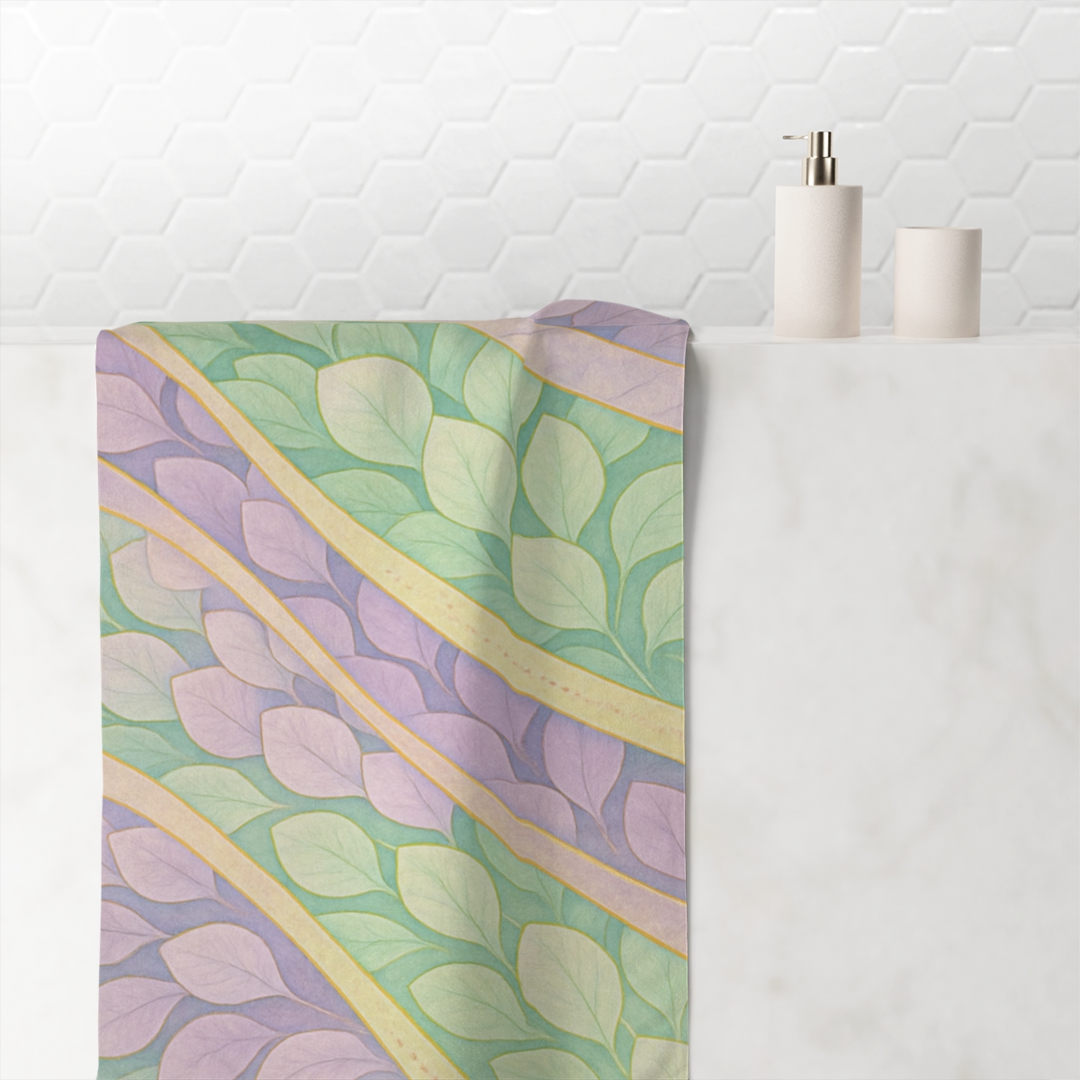 Petal Mosaic Ribbon soft cotton towels
