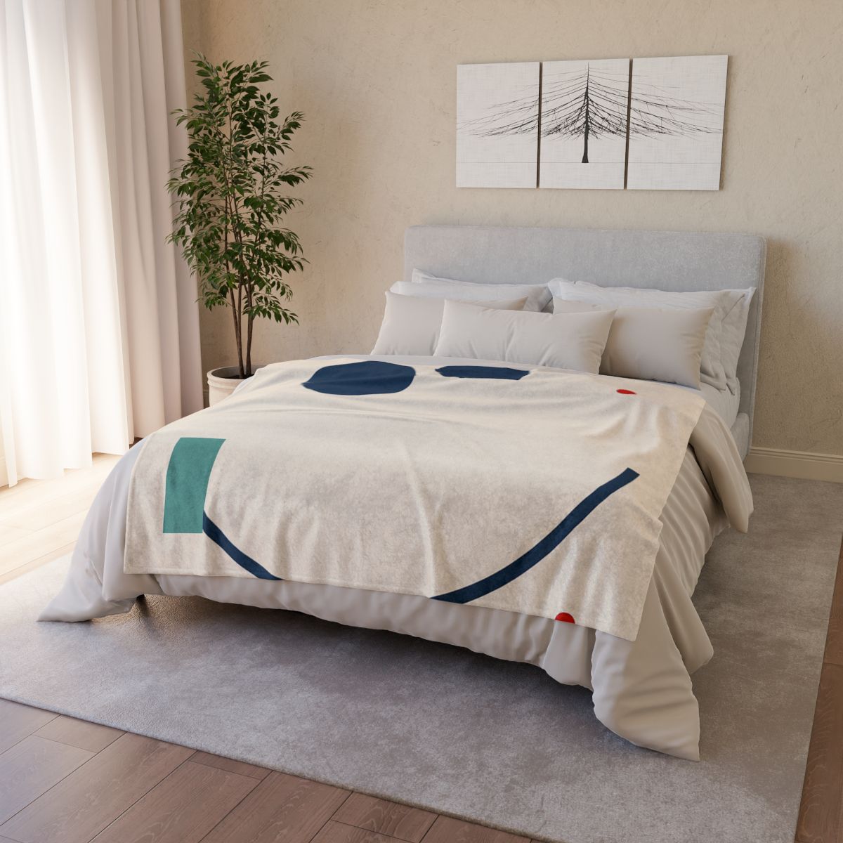 Staggered Arc With Three Points designer printed blankets