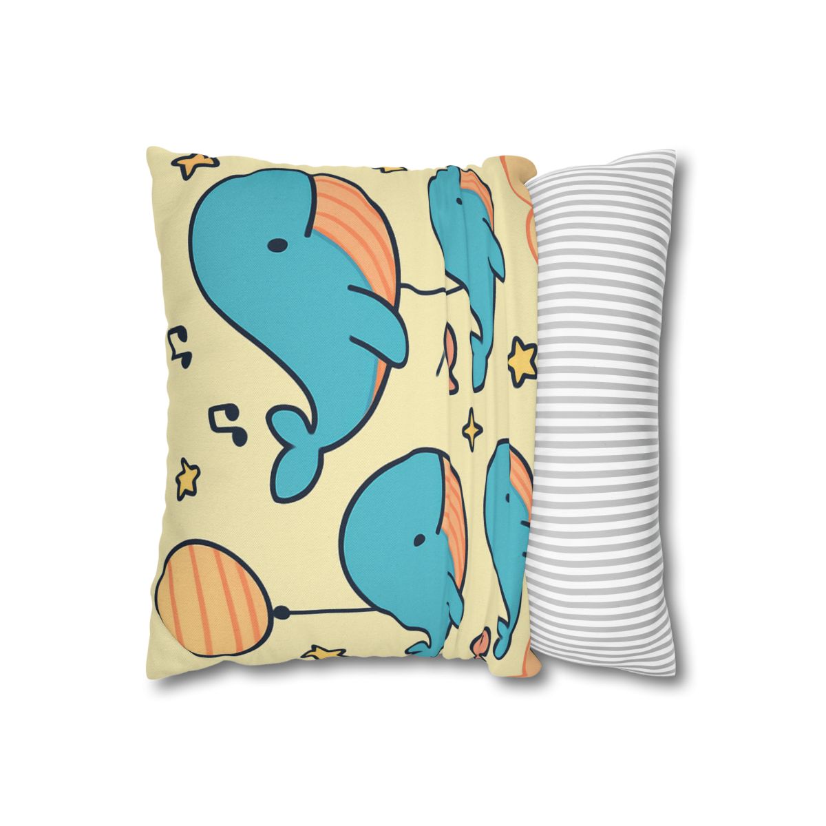 Cosmic Whale Parade personalized pillow covers