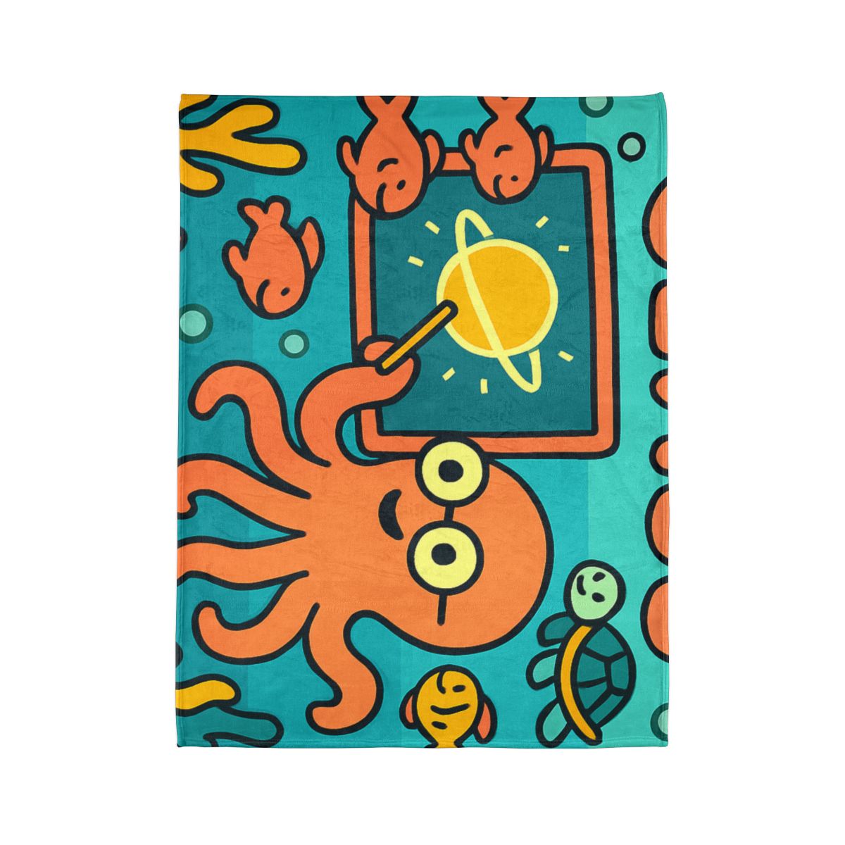 Cosmic Coral Reef Classroom soft fleece blankets