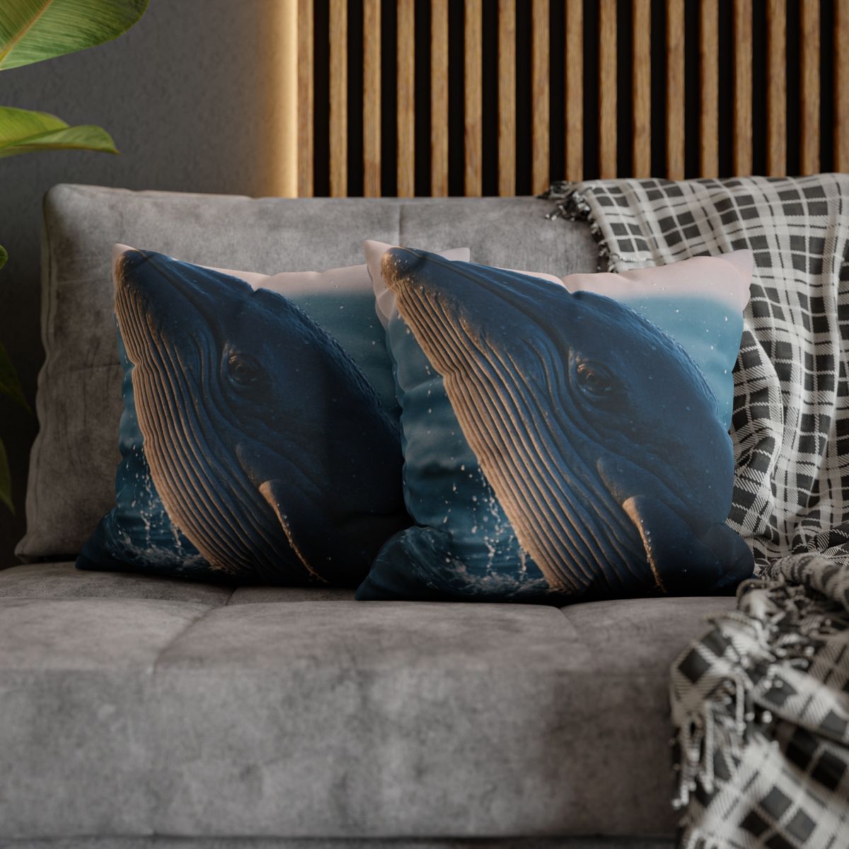Ocean Song Blue Whale trendy patterned pillow cases