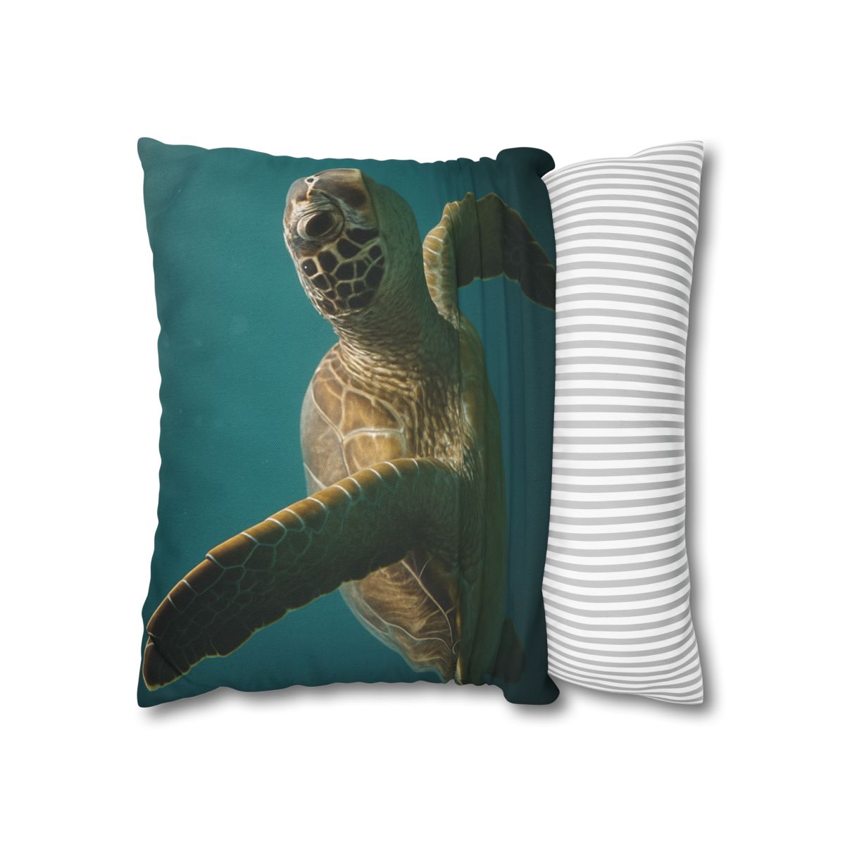 Nebula Glide Green Sea Turtle personalized pillow covers
