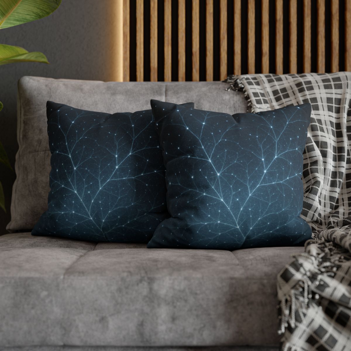 Starlit Fractal Canopy soft cotton pillow cases