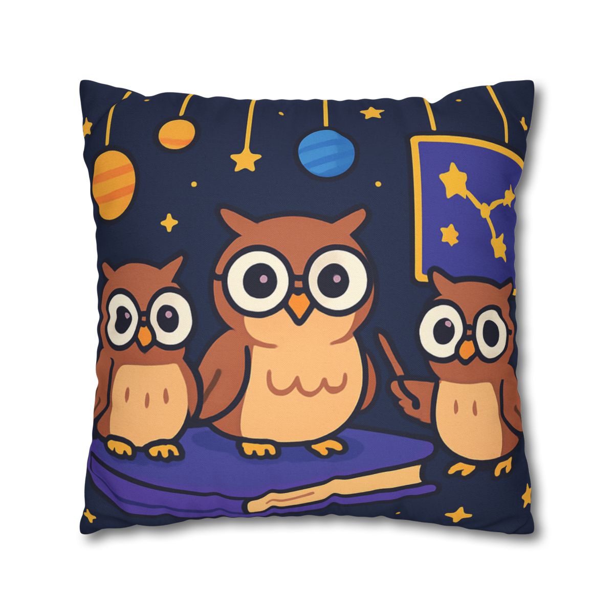 Galaxy Library Of The Wise Owls trendy patterned pillow cases