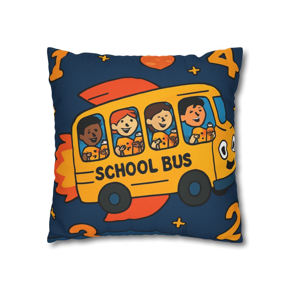 Rocket School Bus To Planet Math stylish decorative pillowcases
