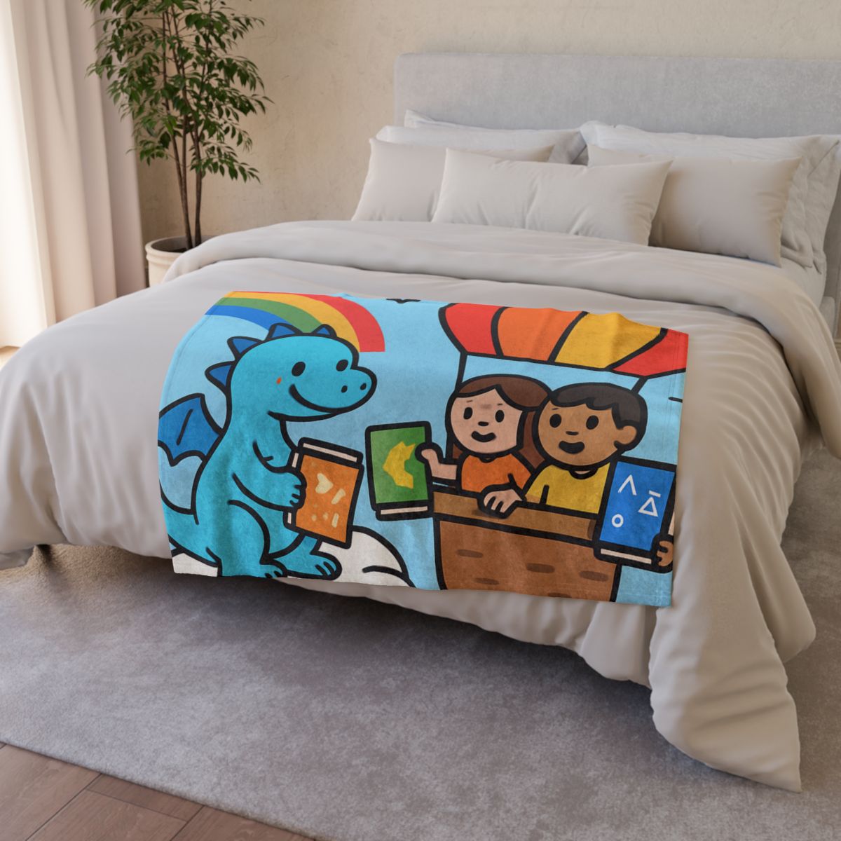 Cloud Library Run By A Gentle Dragon stylish throw blankets