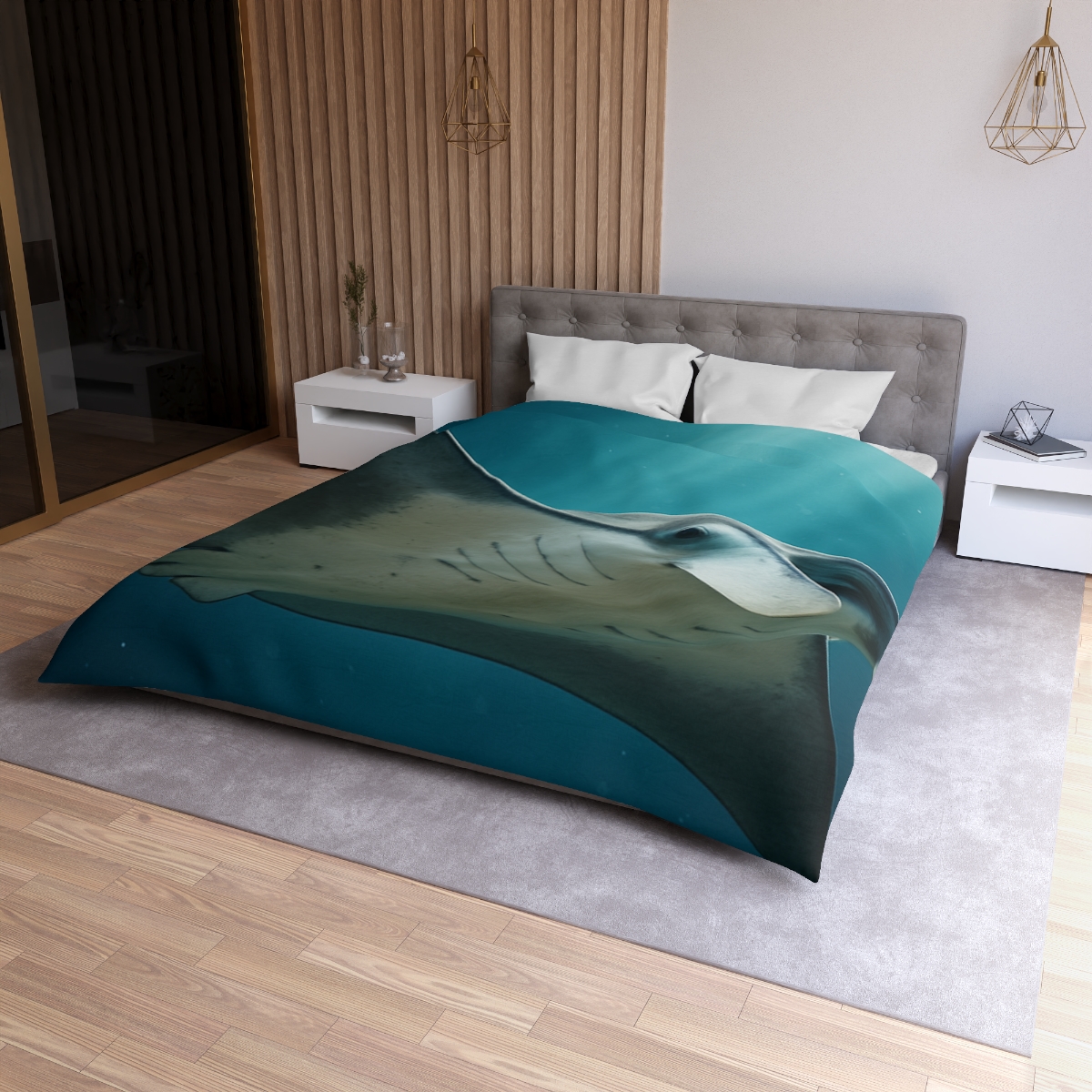 Silk Wing Drift Manta Ray personalized bedding duvets