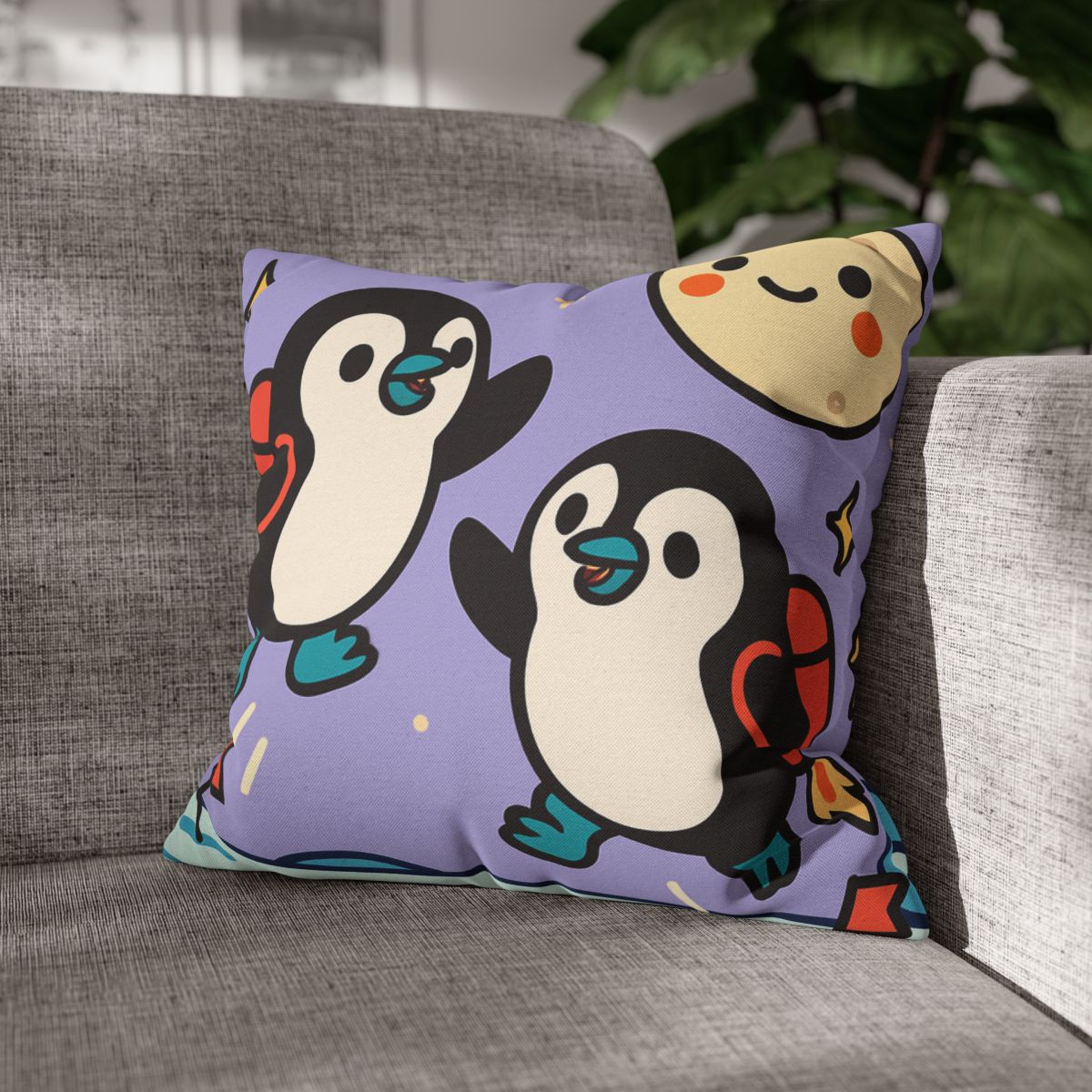 Rocket Penguin Explorers soft cotton pillow cases