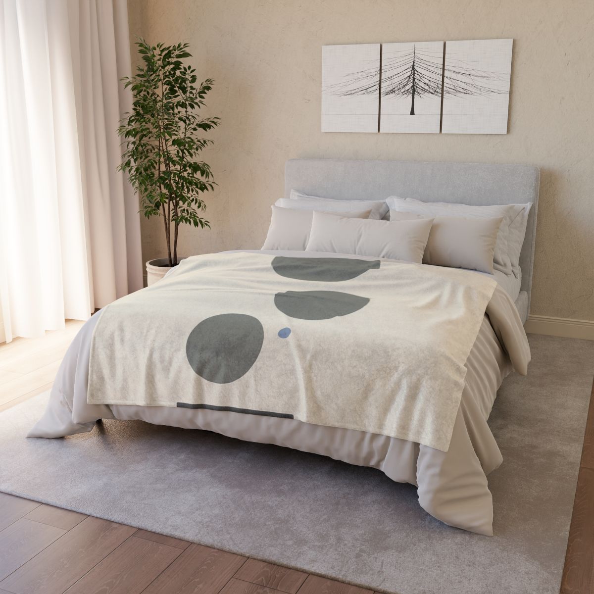 Triad Of Moons In Silent Descent stylish throw blankets