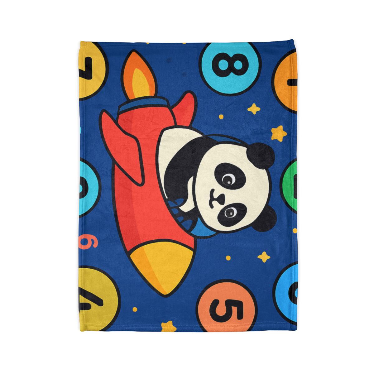Rocket Panda And The Number Planets decorative home blankets
