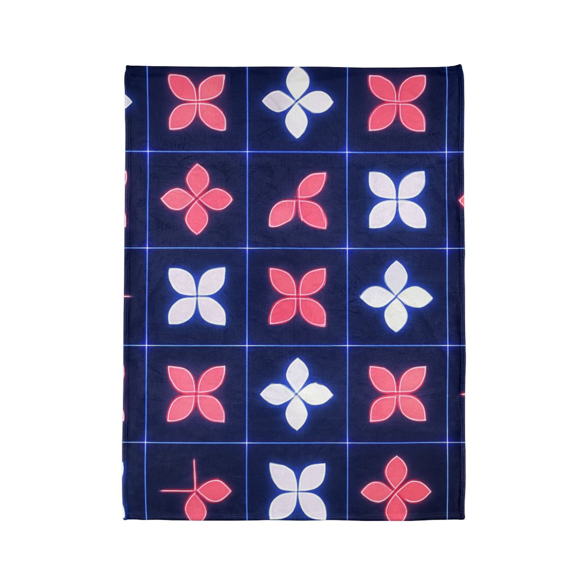 Quantum Blossom Grid warm winter blankets