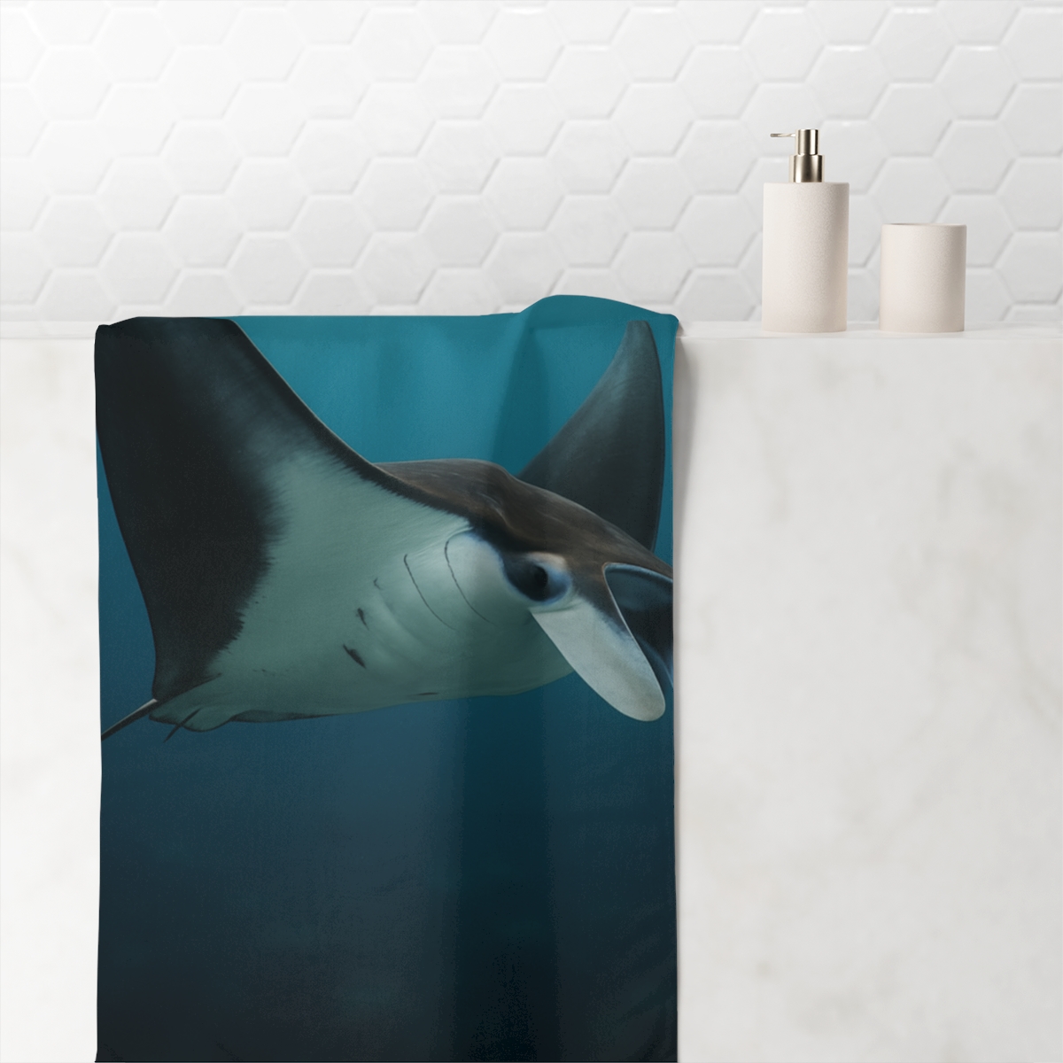 Winged Eclipse Manta Ray comfortable face towels