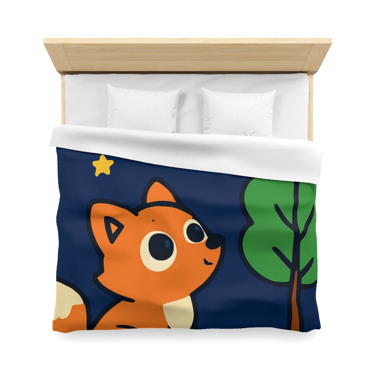 Cosmic Forest Fox And The Shooting Stars soft comforter duvets