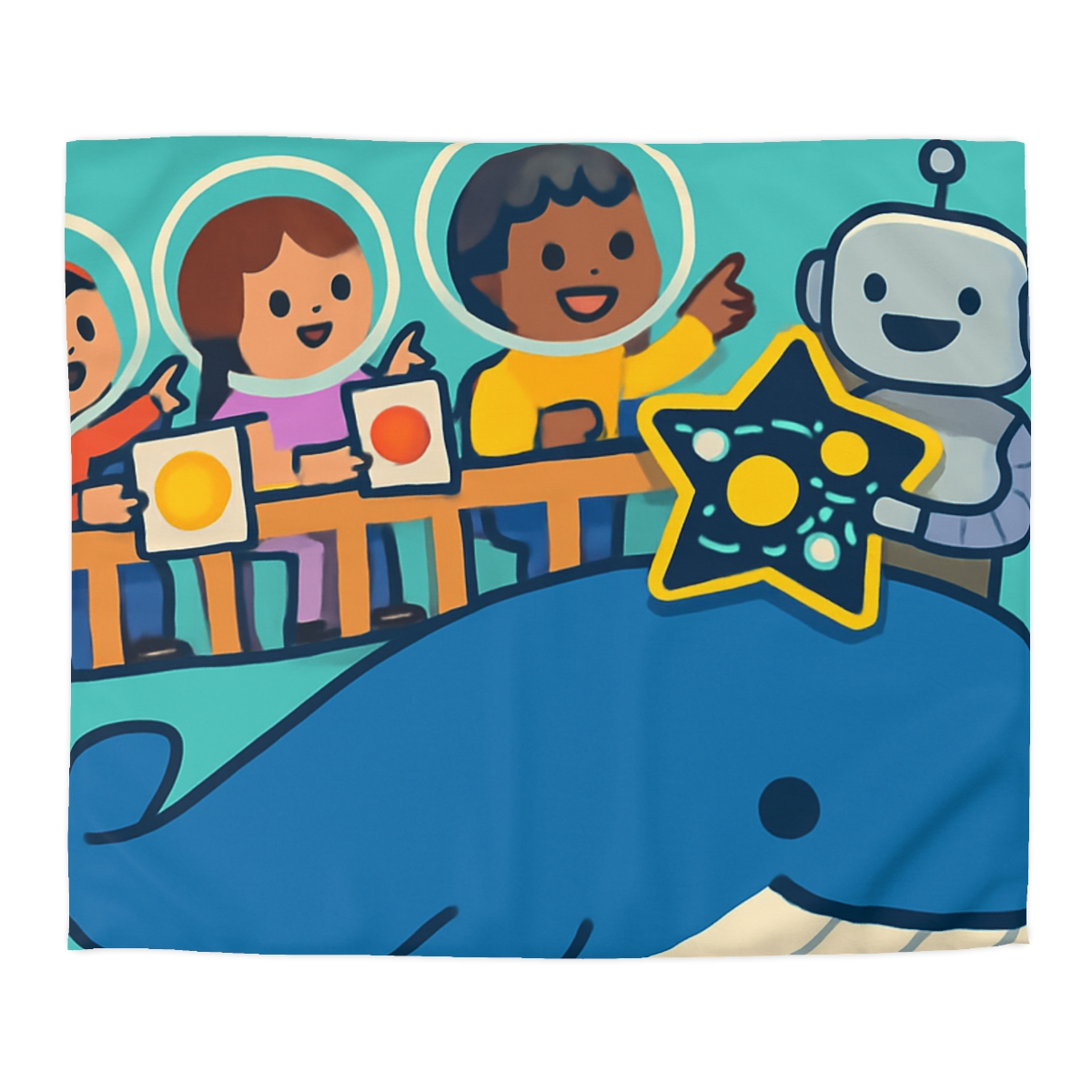 Comet Classroom In The Sky Whale custom duvets