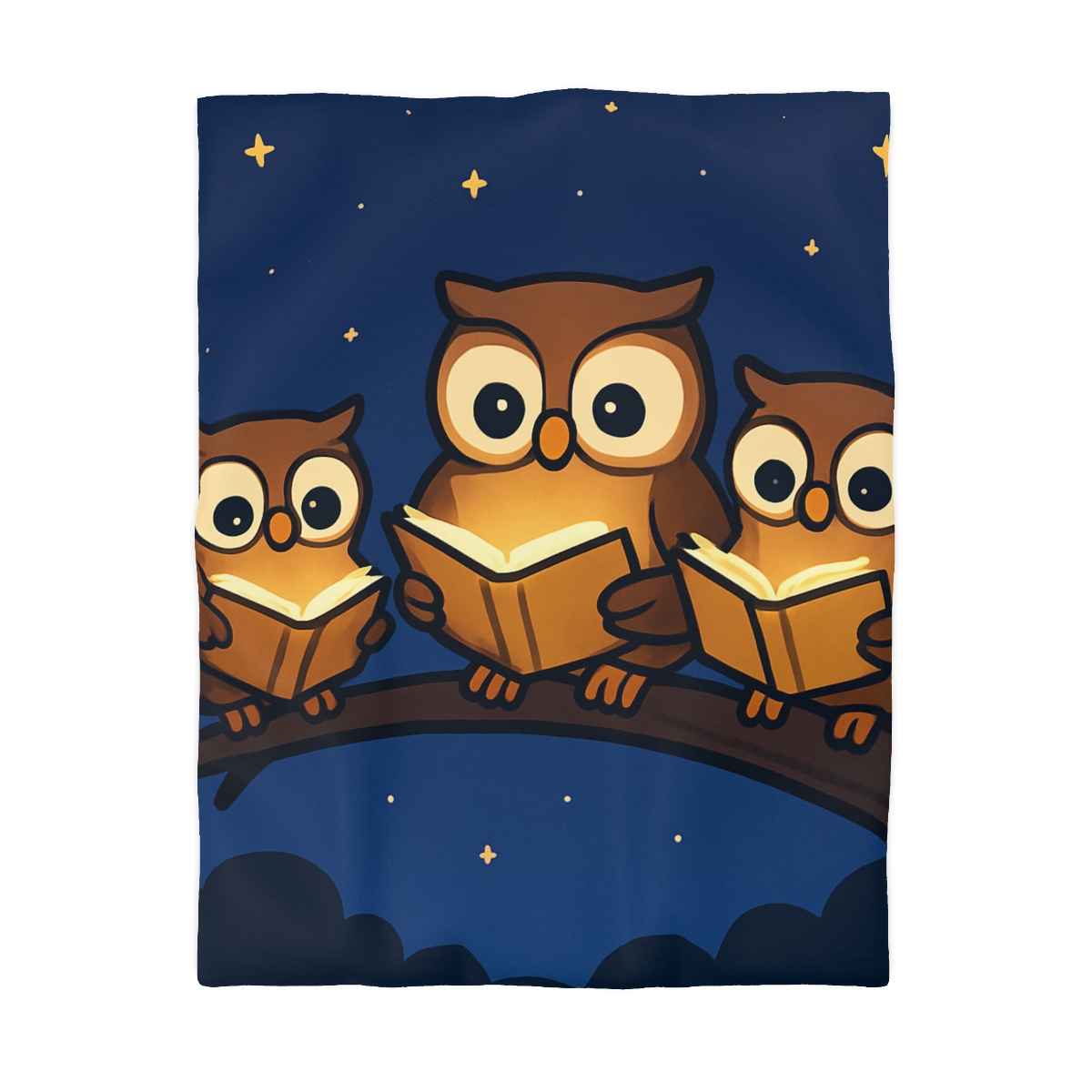 Moonlight Library Of Owls personalized bedding duvets