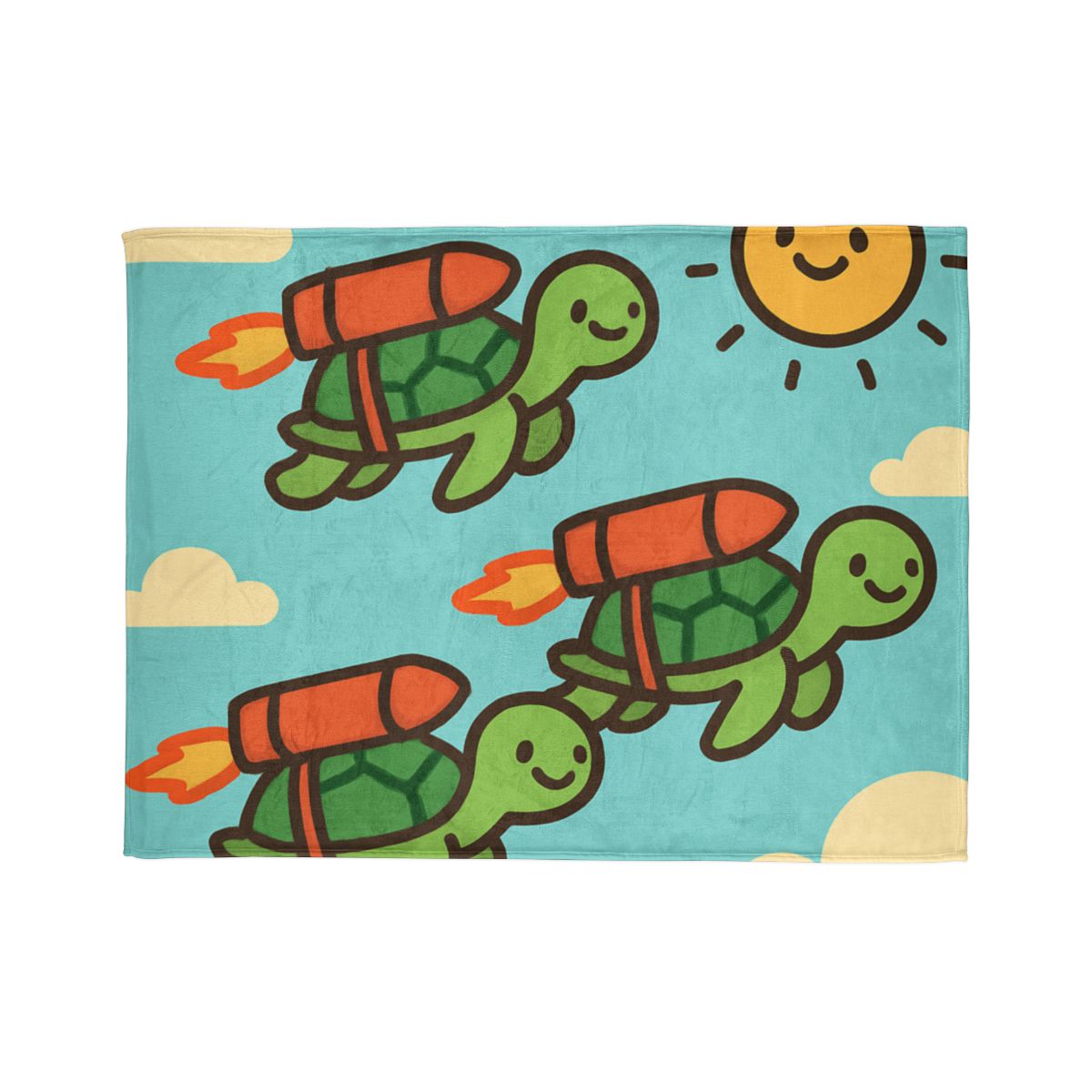 Rocket Powered Turtles personalized cozy blankets