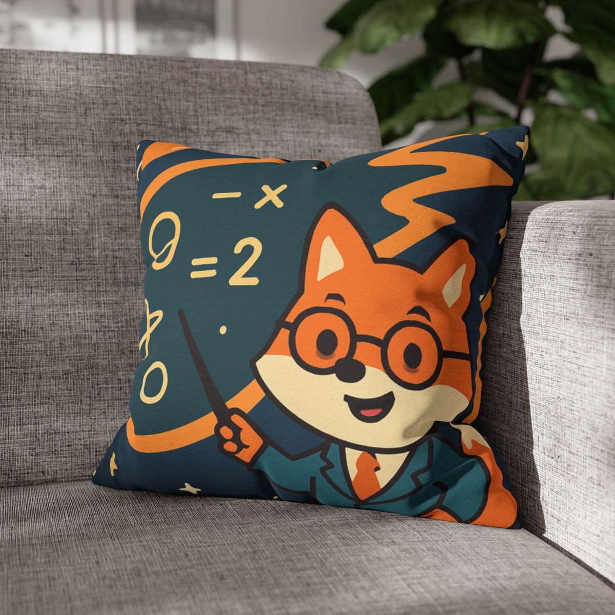 Comet Classroom With A Curious Fox designer print pillow cases