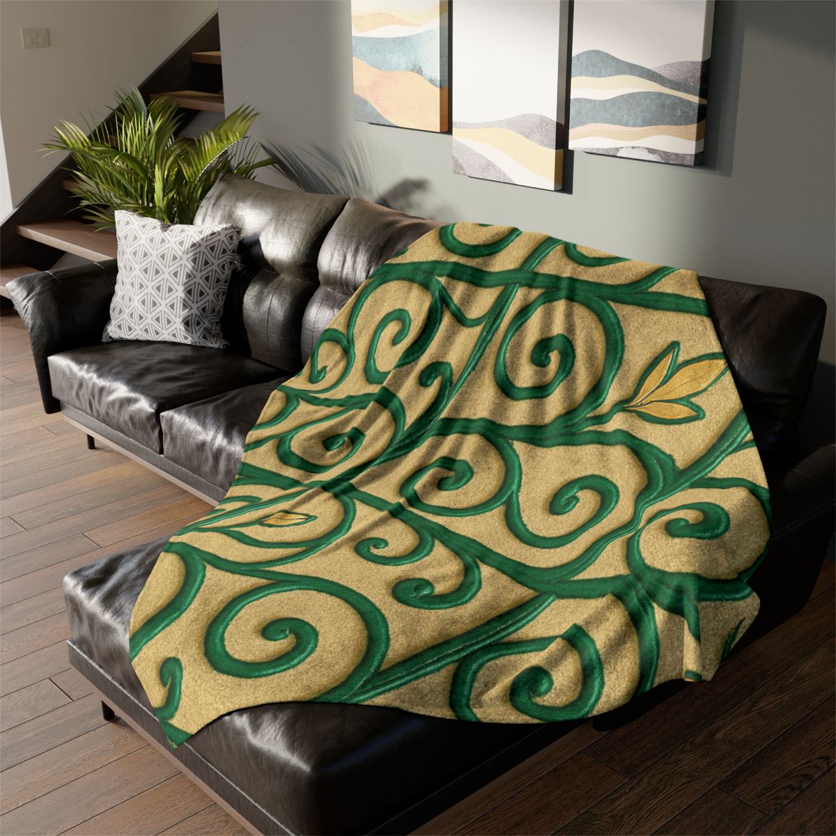 Vine Curl Lattice personalized cozy blankets