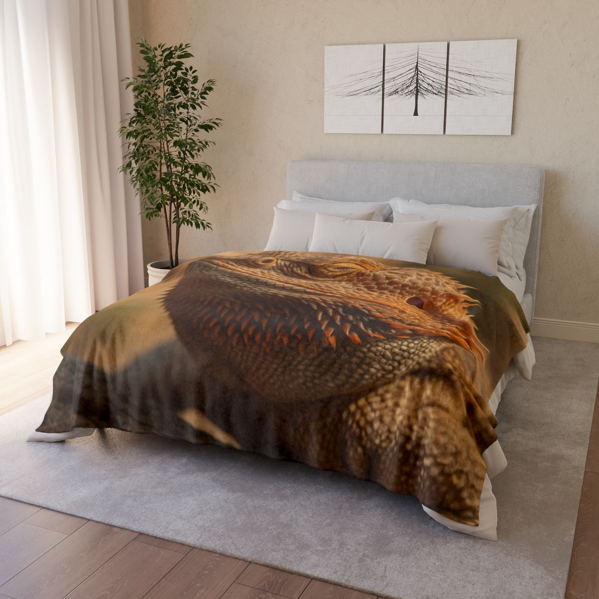 Ember Crest Bearded Dragon personalized cozy blankets