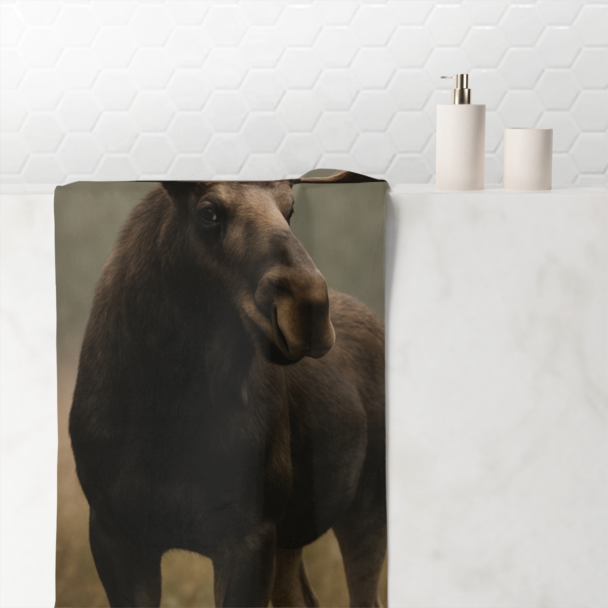 Crown Of Mist Bull Moose personalized bath towels