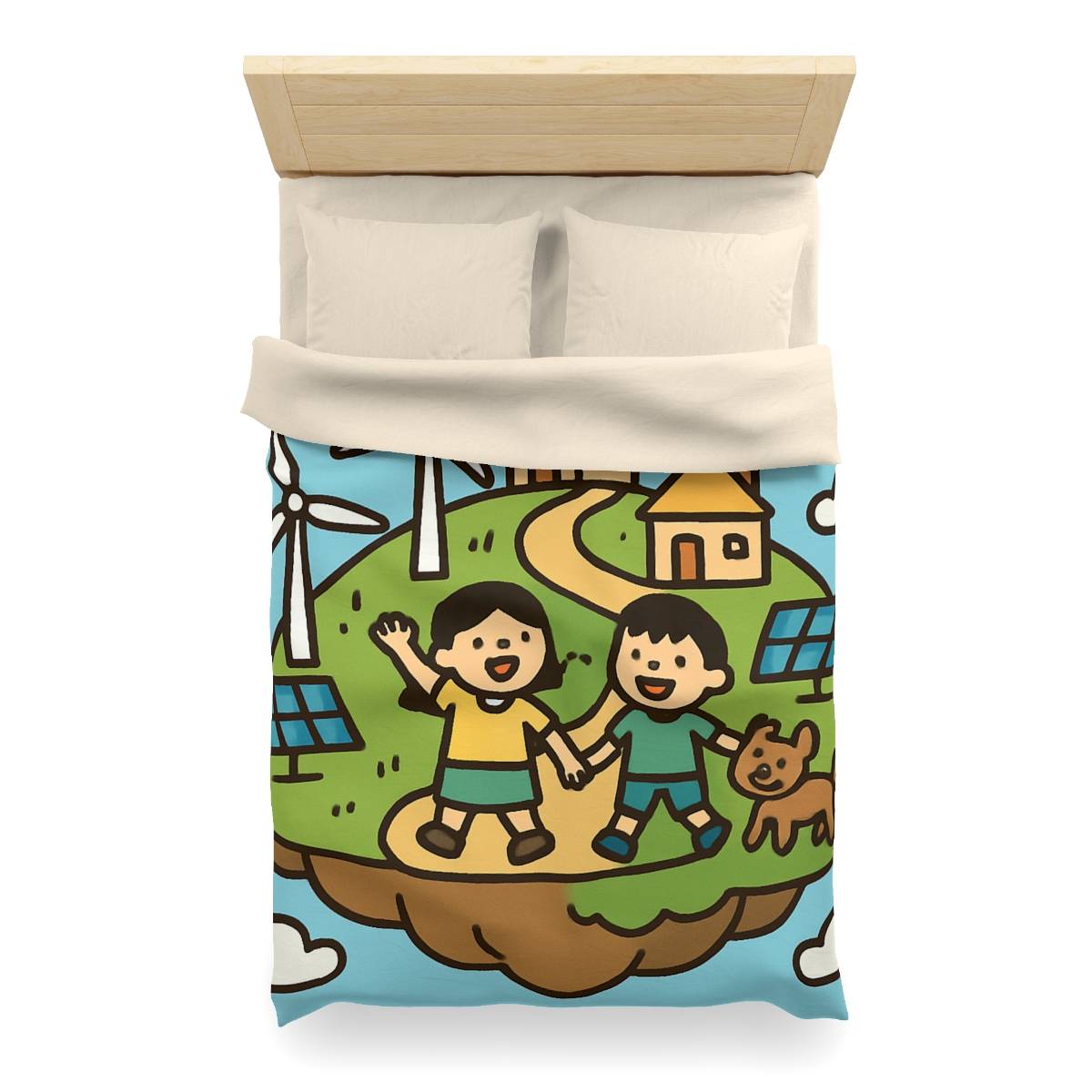 Floating Eco City Sky Island trendy bedroom duvets