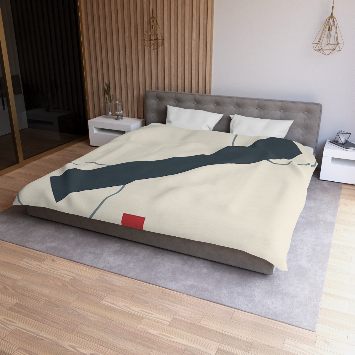 Diagonal Bar With Twin Orbits stylish duvet covers