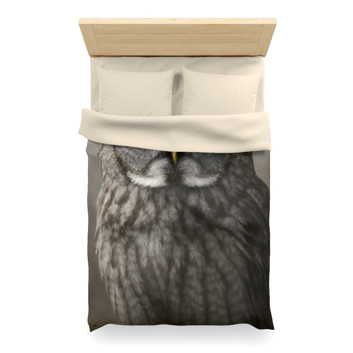 Frost Note Great Gray Owl warm winter duvets