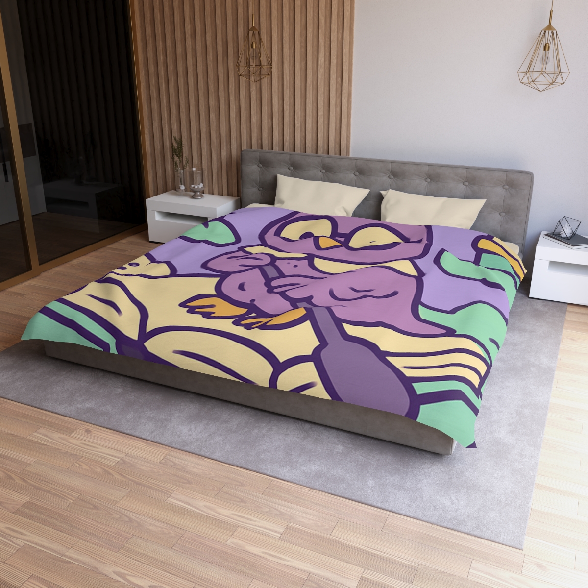 Cloud Library Owl Boat designer printed duvets