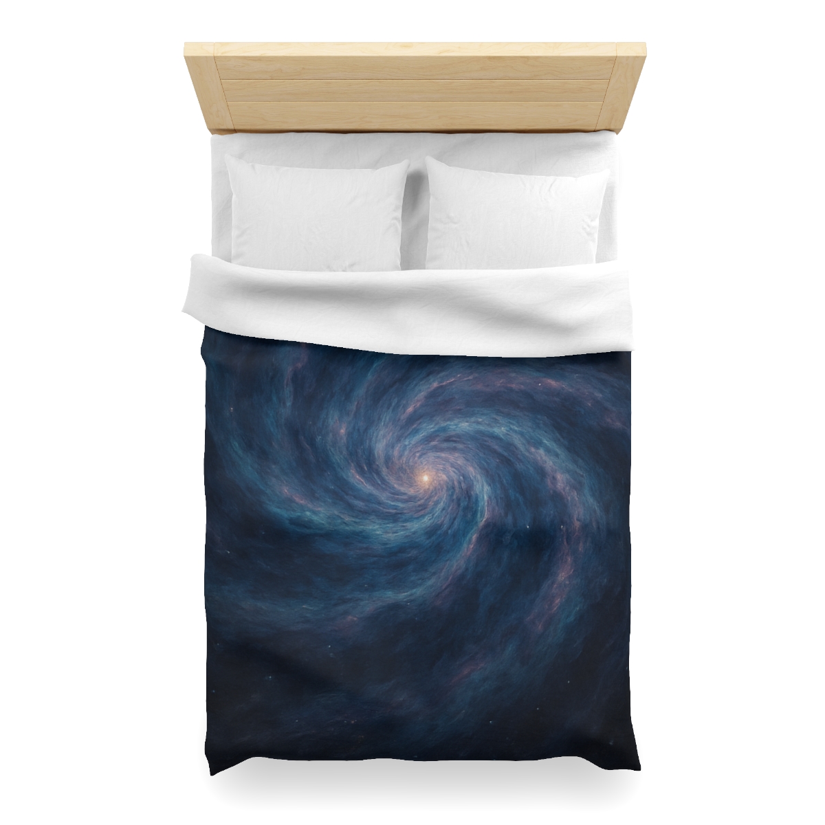 Nebula Spiral Haze designer printed duvets