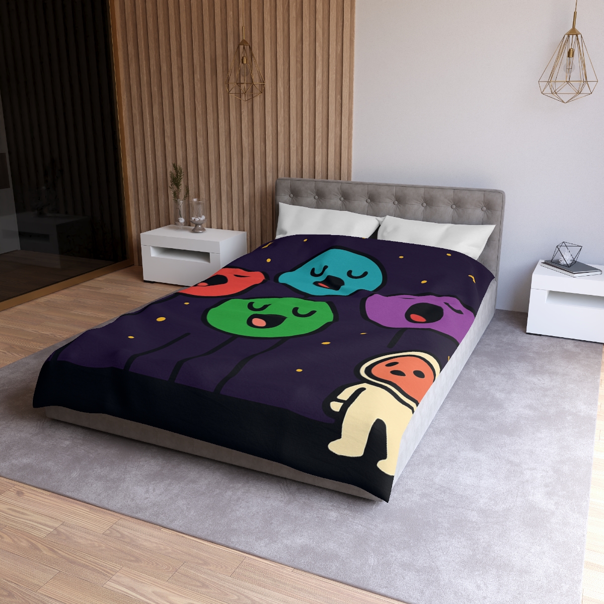 Galaxy Garden Of Singing Planets designer printed duvets