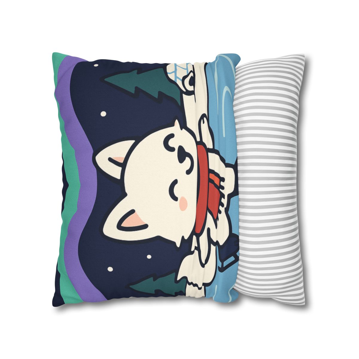 Aurora Snow Fox Skate Night trendy patterned pillow cases
