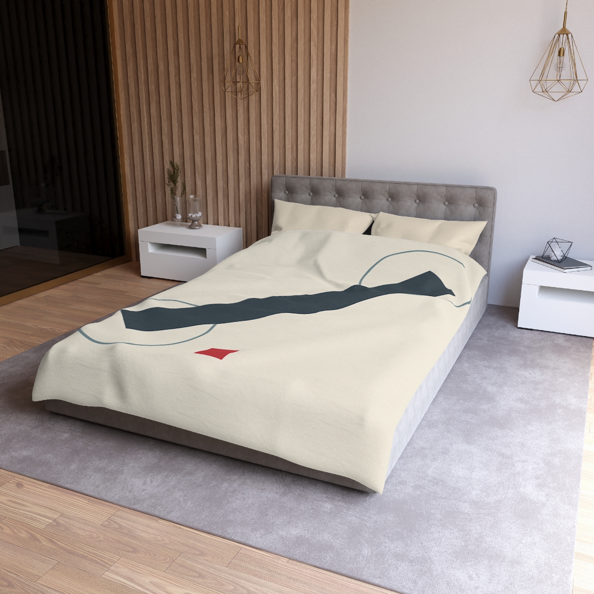 Diagonal Bar With Twin Orbits stylish duvet covers