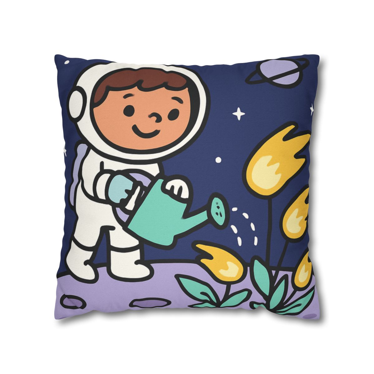 Comet Garden On Moon Meadow trendy patterned pillow cases
