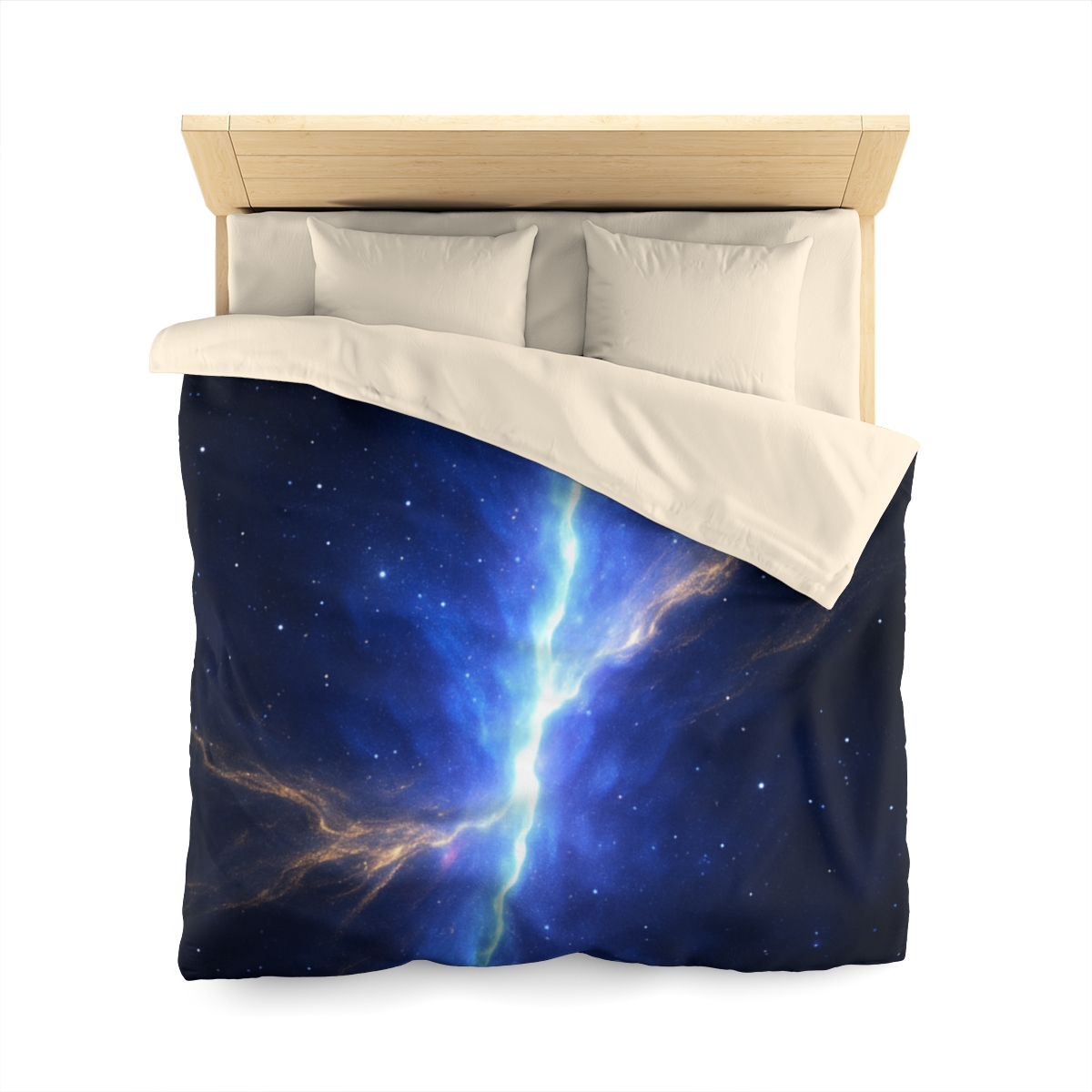 Luminous Horizon Rift designer printed duvets