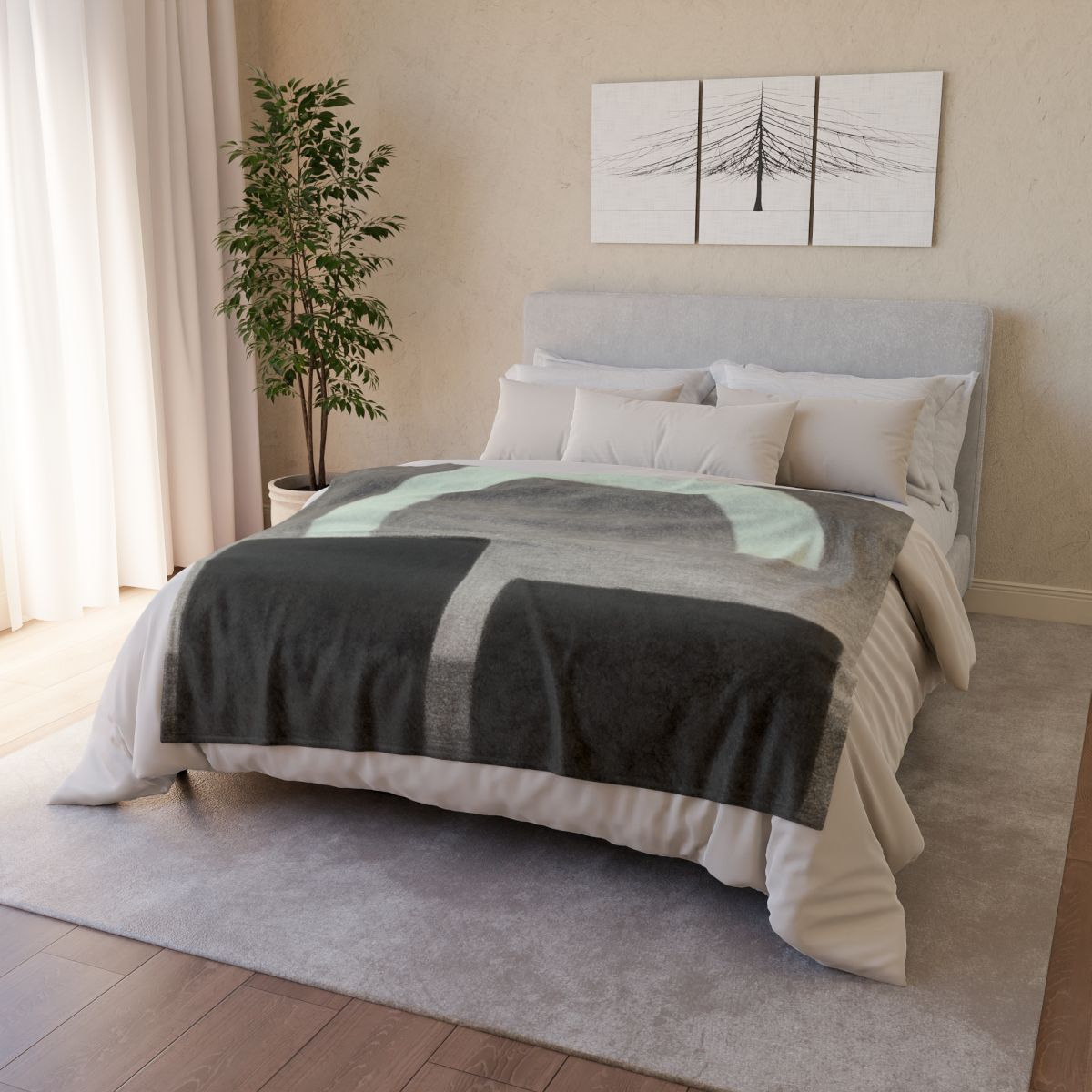 Arc Window Over Twin Blocks warm winter blankets