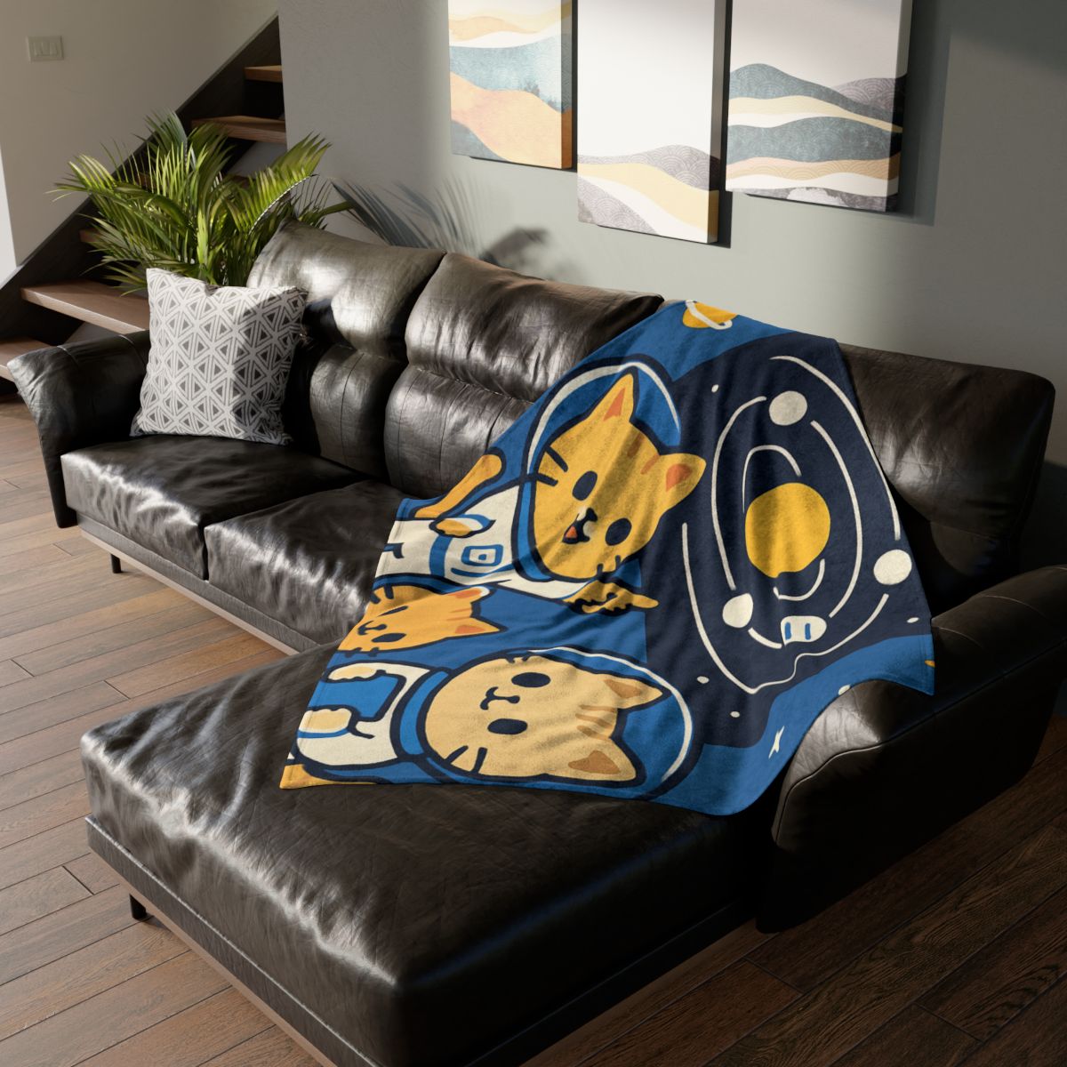 Space School For Curious Cats trendy patterned blankets