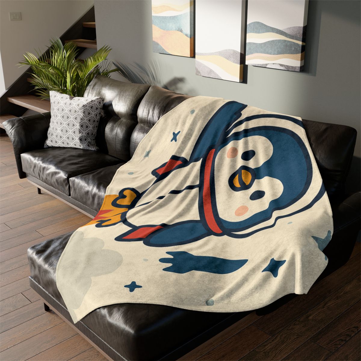 Rocket-Pilot Penguin trendy patterned blankets