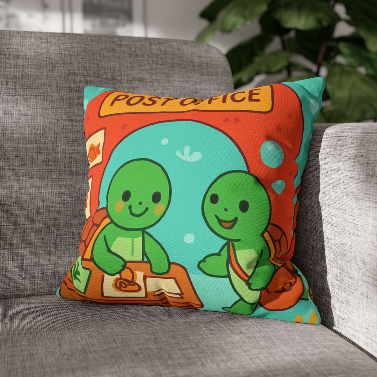 Coral Reef Post Office Run By Sea Turtles soft cotton pillow cases