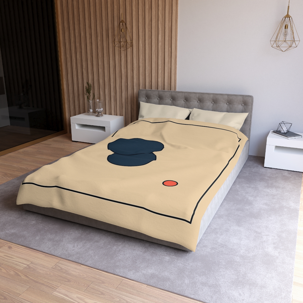 Offset Frame With Two Quiet Discs unique patterned duvets