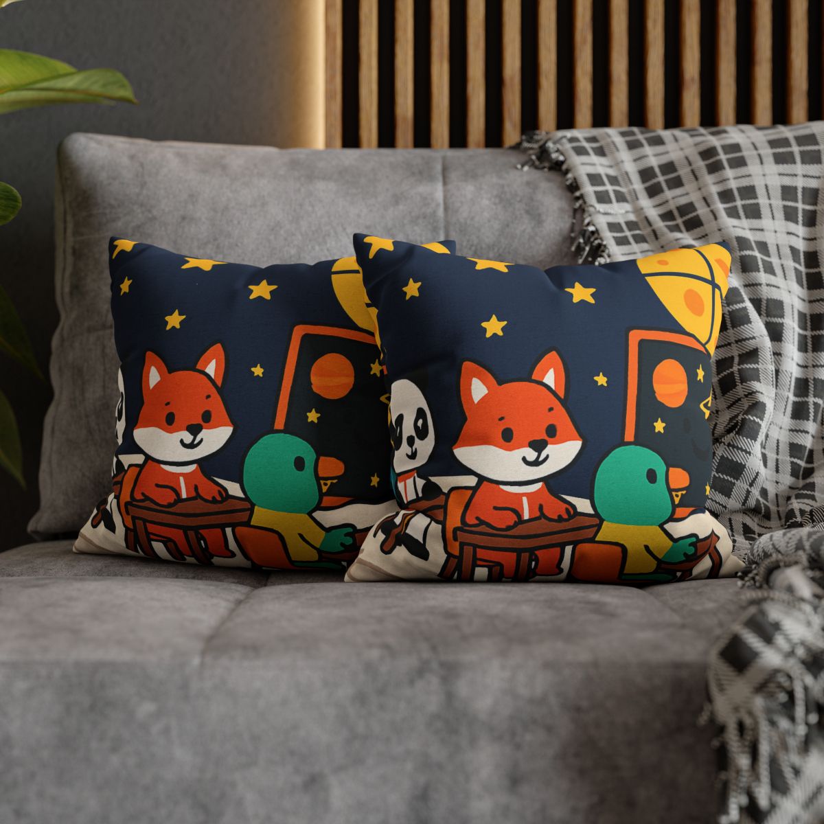 Space School For Curious Critters comfortable bedding pillow covers