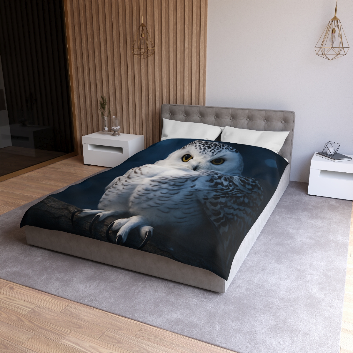Midnight Watch Snowy Owl soft comforter duvets