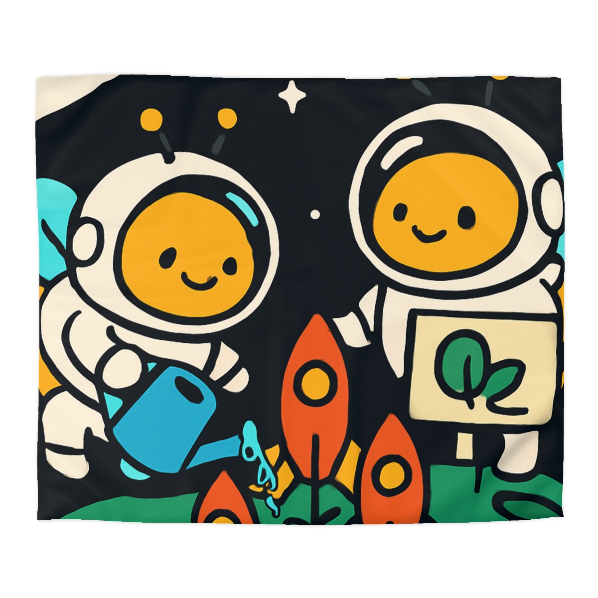 Rocket Garden Of The Bumblebee Astronauts soft comforter duvets