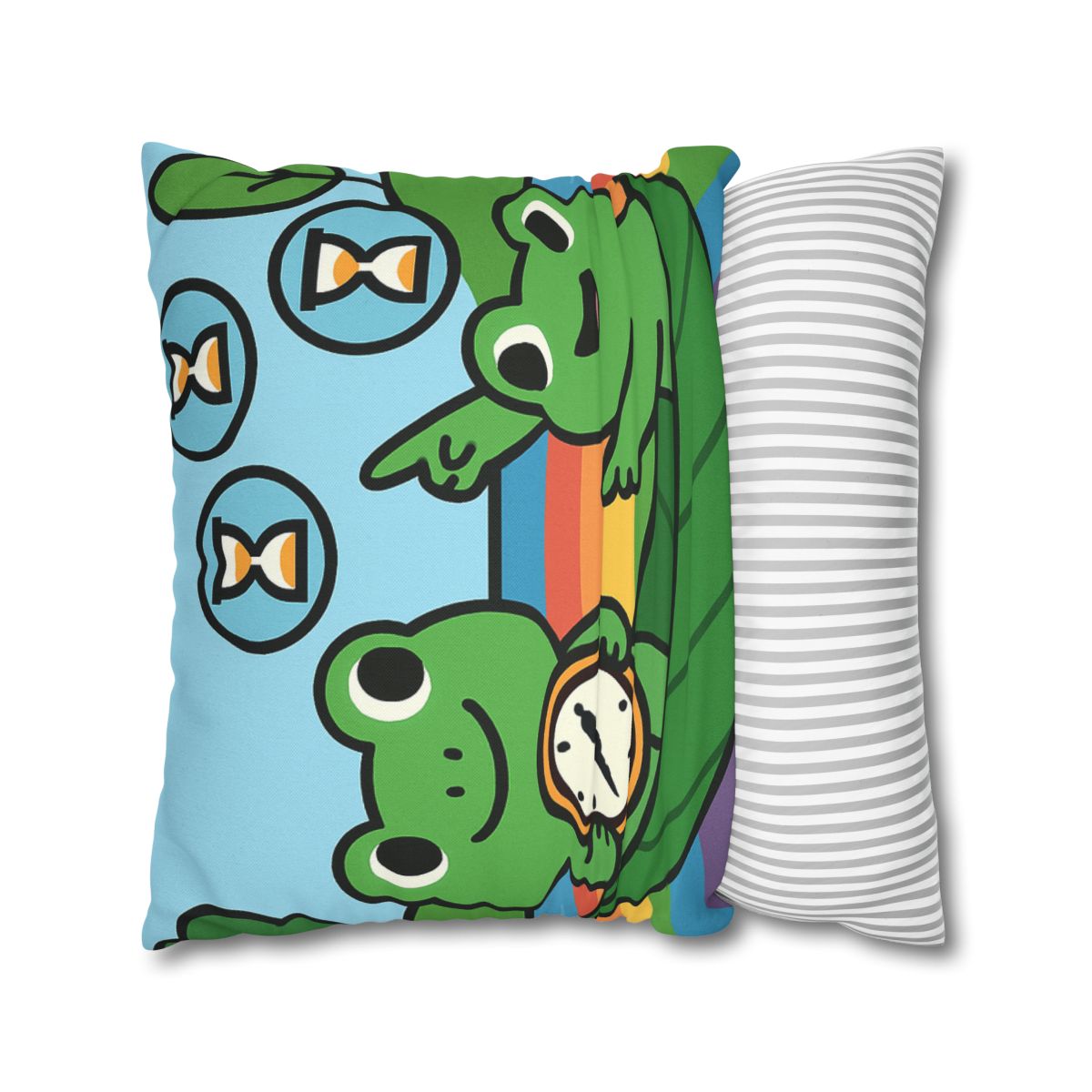 Rainbow River Time Travel Frogs custom pillow cases