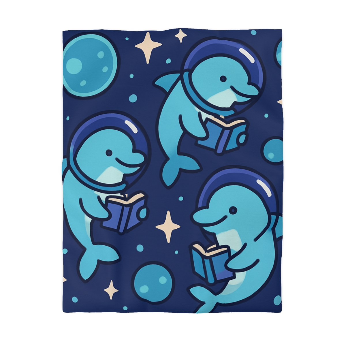 Space School Of Curious Dolphins custom duvets