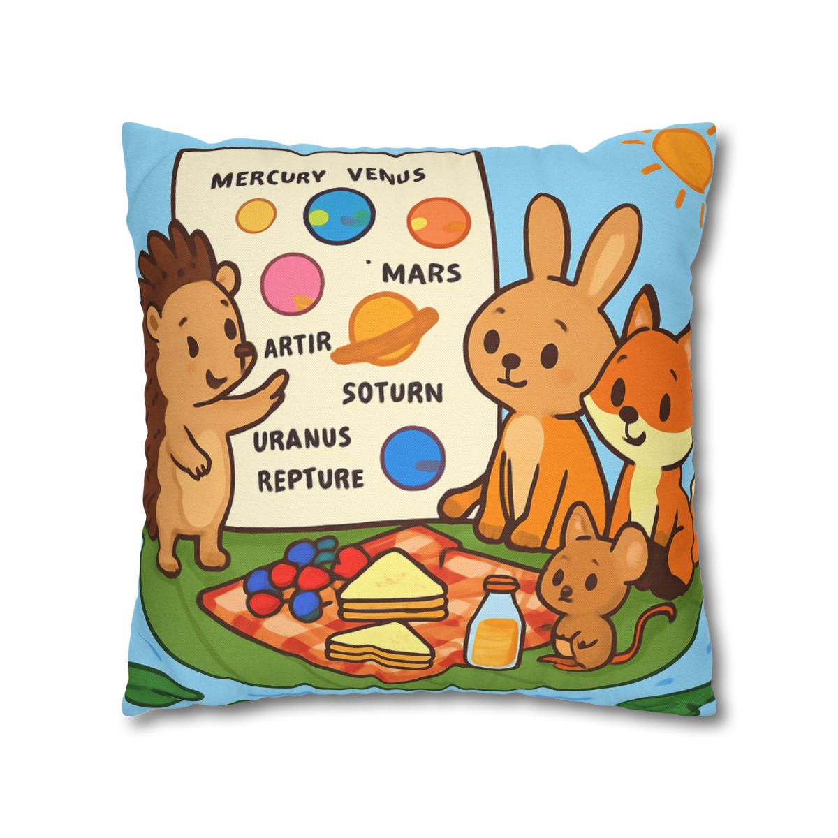 Solar System Picnic On A Floating Leaf trendy patterned pillow cases