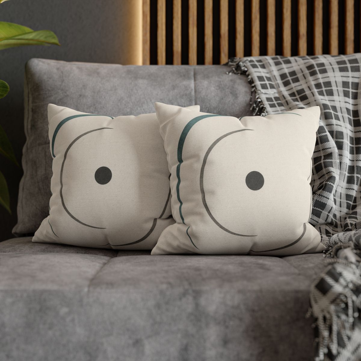 Twin Arcs And Centered Dot soft cotton pillow cases