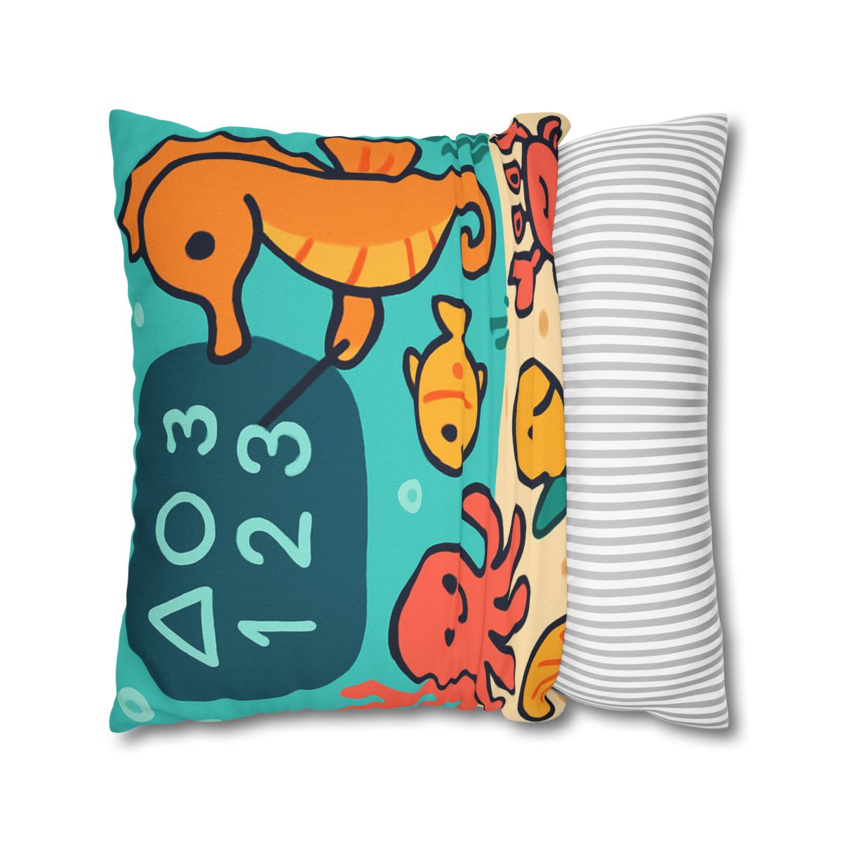 Coral Classroom With The Seahorse Teacher trendy patterned pillow cases